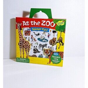 Peaceable Kingdom - At the Zoo Sticker Fun - Fold Out Scene - Reusable Stickers